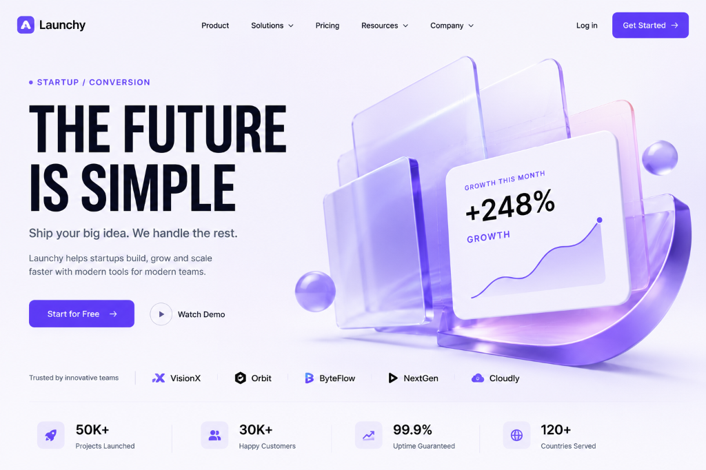 Launchy Startup Landing Page